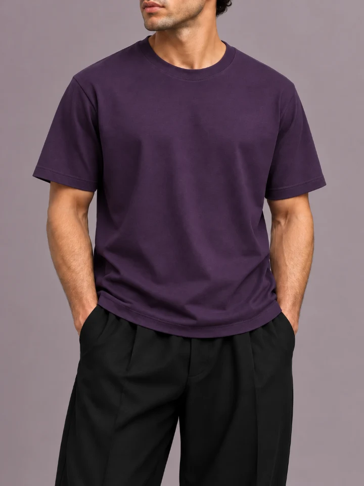 Crew Neck T-Shirt - Imperial Purple
